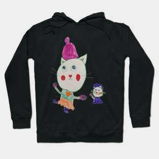 Cats Waving Hoodie